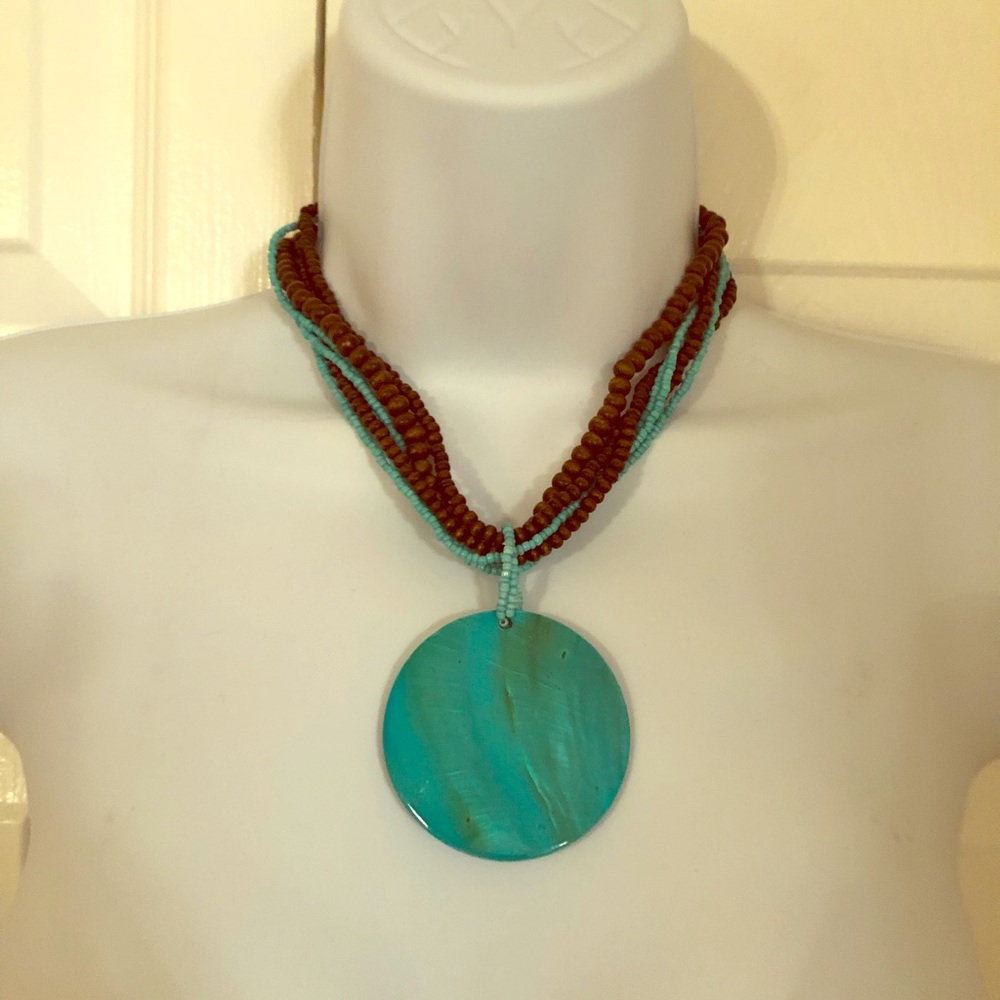 Turquoise and Brown Choker